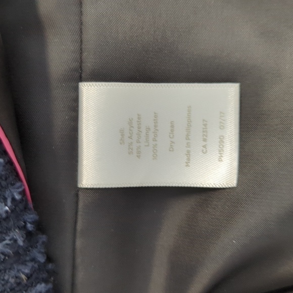 Talbots Tweed Jacket Blue 6 preppy fall Business casual holiday classic parisian - Picture 7 of 7